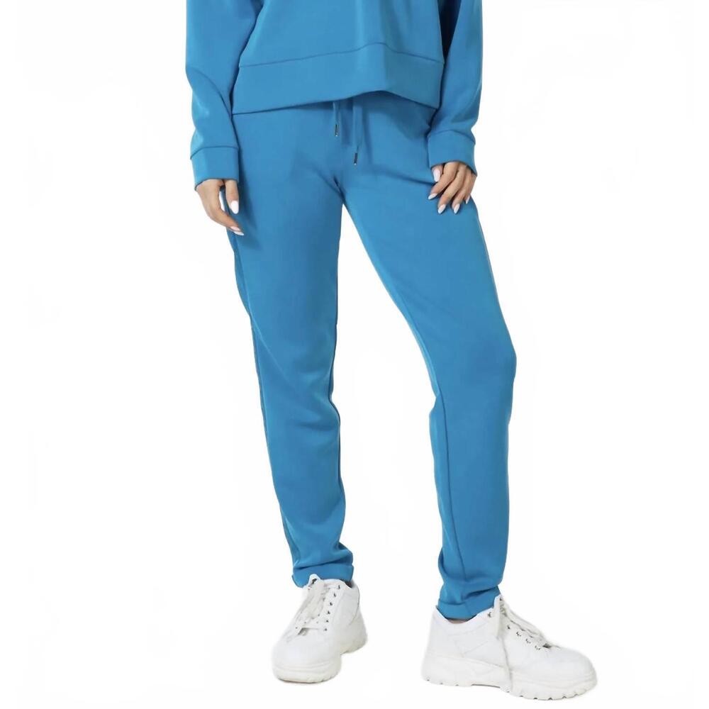 NEW ESQUALO modal tapered pant with satin taping in petrol